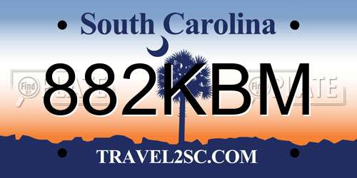 882KBM South Carolina License Plate