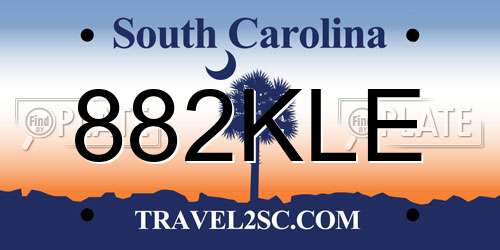 882KLE South Carolina License Plate