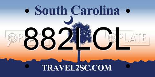 882LCL South Carolina License Plate