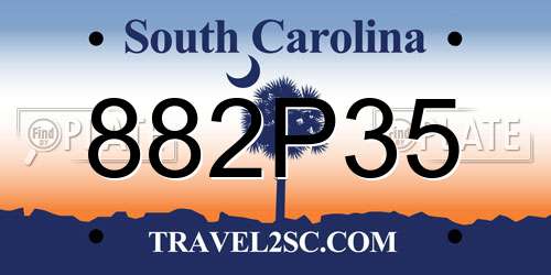 882P35 South Carolina License Plate