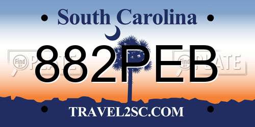 882PEB South Carolina License Plate