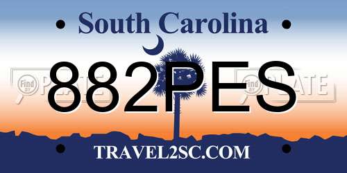 882PES South Carolina License Plate