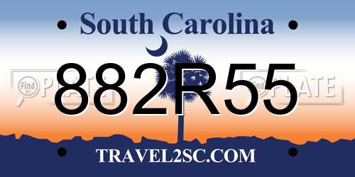 882R55 South Carolina License Plate