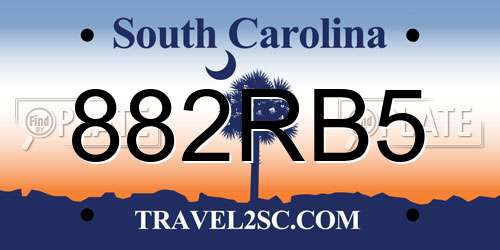 882RB5 South Carolina License Plate