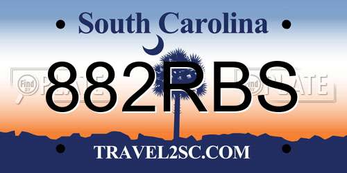 882RBS South Carolina License Plate