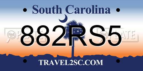 882RS5 South Carolina License Plate