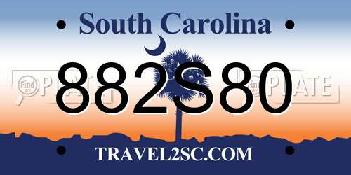 882S80 South Carolina License Plate