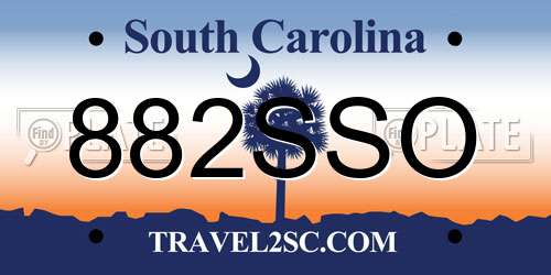 882SSO South Carolina License Plate