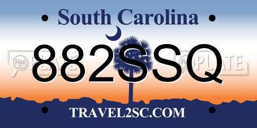 882SSQ South Carolina License Plate