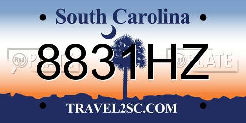 8831HZ South Carolina License Plate