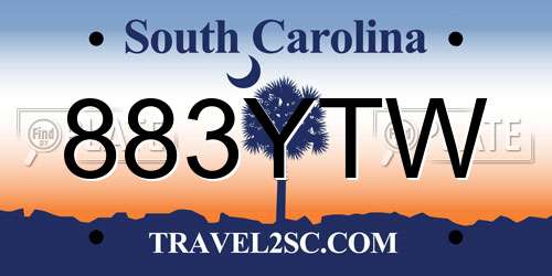 883YTW South Carolina License Plate