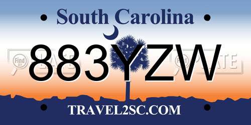 883YZW South Carolina License Plate