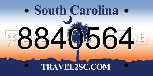 8840564 South Carolina License Plate