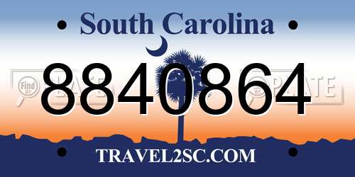 8840864 South Carolina License Plate
