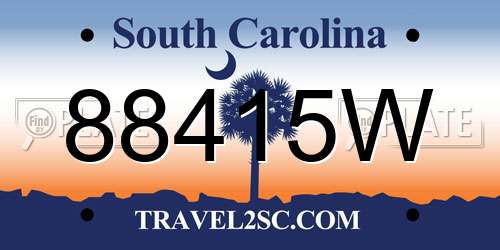 88415W South Carolina License Plate