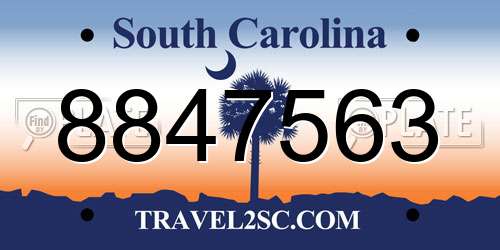 8847563 South Carolina License Plate