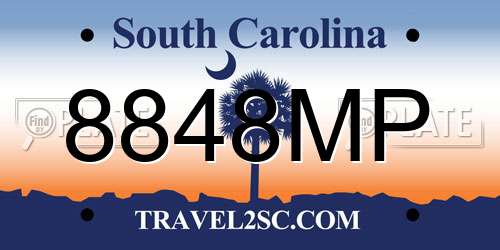 8848MP South Carolina License Plate
