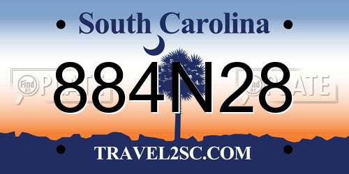 884N28 South Carolina License Plate