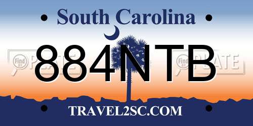 884NTB South Carolina License Plate