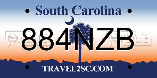 884NZB South Carolina License Plate