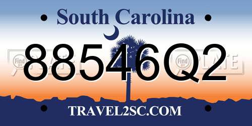 88546Q2 South Carolina License Plate