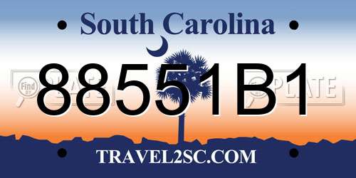 88551B1 South Carolina License Plate