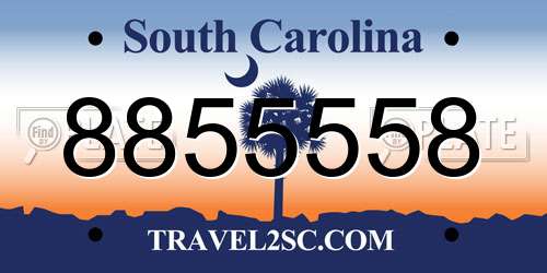 8855558 South Carolina License Plate