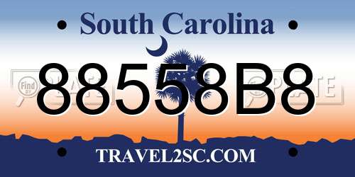 88558B8 South Carolina License Plate