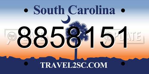 8858151 South Carolina License Plate