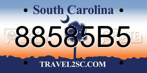 88585B5 South Carolina License Plate