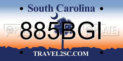 885BGI South Carolina License Plate