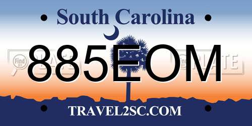 885EOM South Carolina License Plate