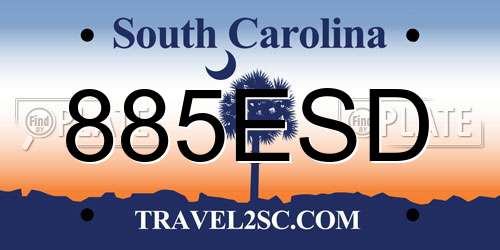 885ESD South Carolina License Plate