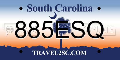 885ESQ South Carolina License Plate