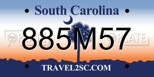 885M57 South Carolina License Plate
