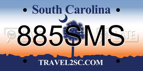 885SMS South Carolina License Plate