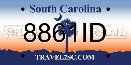 8861ID South Carolina License Plate