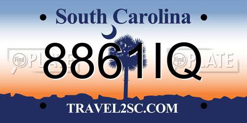 8861IQ South Carolina License Plate