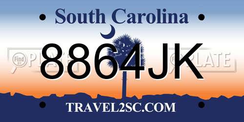 8864JK South Carolina License Plate
