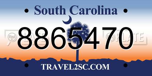 8865470 South Carolina License Plate