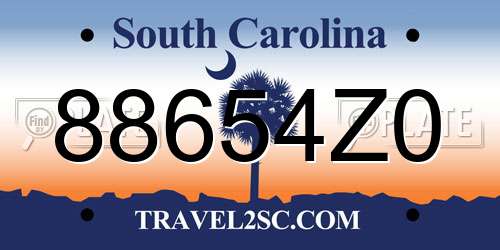 88654Z0 South Carolina License Plate