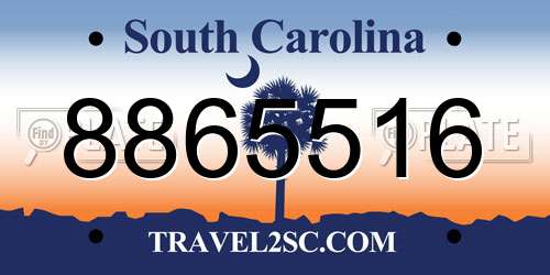 8865516 South Carolina License Plate