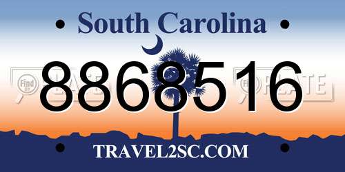 8868516 South Carolina License Plate