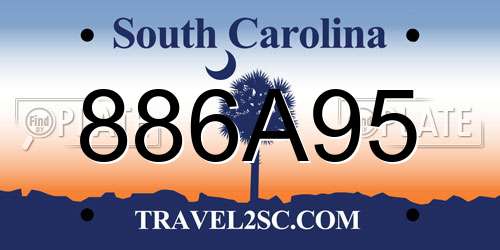 886A95 South Carolina License Plate