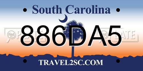 886DA5 South Carolina License Plate