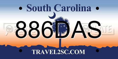 886DAS South Carolina License Plate