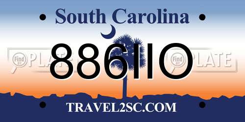 886IIO South Carolina License Plate