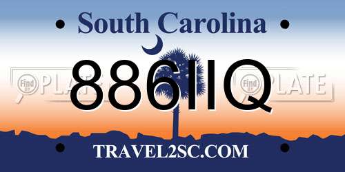 886IIQ South Carolina License Plate