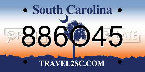 886O45 South Carolina License Plate