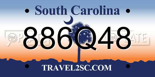 886Q48 South Carolina License Plate